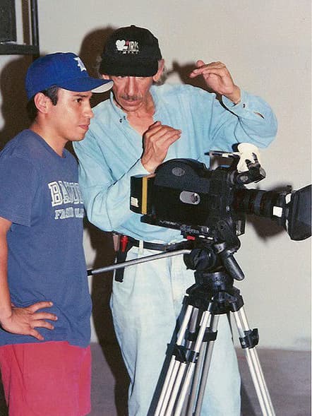 Behind the scenes with a film camera